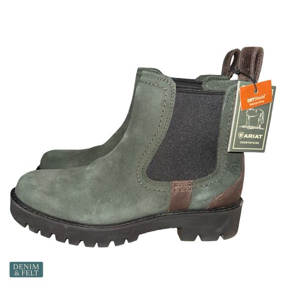 NEW Ariat Wexford Lug Waterproof Chelsea Boot Forest Green Chunky Sole Outdoor - Picture 12 of 15